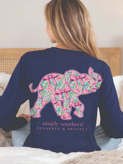 Elephant Hairbows - Adult Long Sleeve (US, Alpha, XX-Large, Regular, Regular, Eclipse)