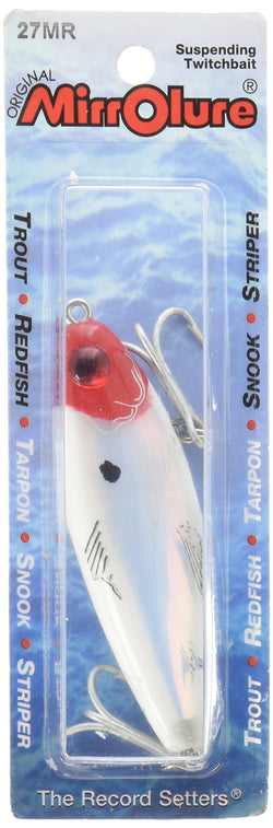 MirrOLure SW XL Susp Twitch 9/16oz 3.125'' RedHd/Wht/Sil MirrOdine XL Susp Twitchbait Red Head/White/Silver 1pk
