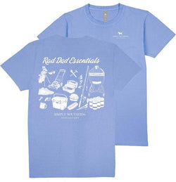 Rad Dad Essentials - Golf Clubs - Grill - Fishing Rod - Adult T-Shirt (US, Alpha, Medium, Regular, Regular, Wave Blue)