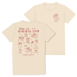 You're My, My, My My Lover - Cupid - Hearts - Be Mine - Strawberries - Bows - Valentine - Adult T-Shirt (US, Alpha, XX-Large, Regular, Regular, Natural)