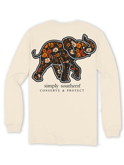 Track Elephant - Floral Conserve & Protect - Adult Long Sleeve XX-Large