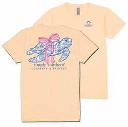 Turtle - Floral - Roses - Pink Bow - Adult T-Shirt (US, Alpha, XX-Large, Regular, Regular, Sun Yellow)