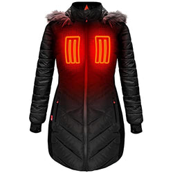 ActionHeat Long Puffer Heated Jackets for Women