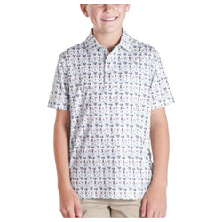 Youth Boys Short Sleeve Golf Patterned Polo Shirt YL