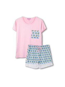 Simply Southern YOUTH PJ Hydrangea Stripe T Shirt Pajama Set YM
