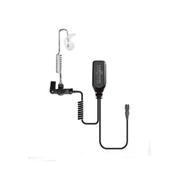 "Easy Connect" Replacement -EC Lapel microphone with PTT button & clear coiled cable transducer