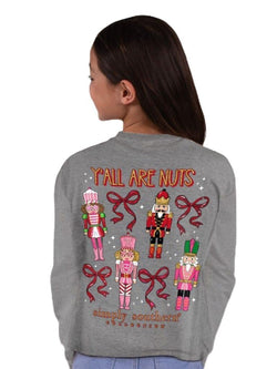 Y'all are Nuts - Nutcrackers - Christmas - Youth Long Sleeve (US, Alpha, Medium, Regular, Sport Gray)