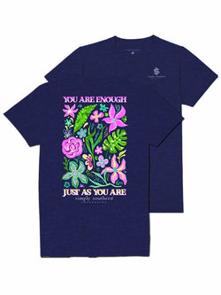 Simply Southern You are Enough Just As You are Youth T-Shirt (XX-Large) Heather Navy