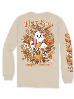 Hey Boo Pumpkin - Youth Long Sleeve (US, Alpha, Small, Regular, Whisper)