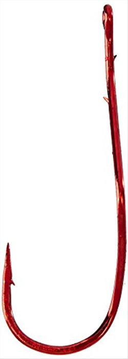 Mustad SloDth AbHk 33862NP #2 Red 25pk Slow Death Aberdeen Hook Special Bent Shank Red 25pk