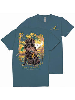 Duck Dog Hunting - Youth T-Shirt (US, Alpha, Small, Regular, Youth, Comet Blue)