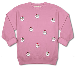 Santa Print - YOUTH Sweatshirt (US, Alpha, Small, Regular, YOUTH, Bubblegum Pink)