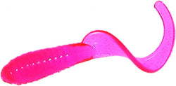 Mister Twister LB20-6 Lil' Bit Curly Tail Grub, 1", Pink, 20/Pack