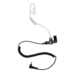 2.5mm connector - Listen only Clear acoustic coiled tube with transducer, one medium Fin Ultra Ambi ear tip