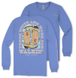 These Boots are Made for Walkin' - Adult Long Sleeve (US, Alpha, X-Large, Regular, Regular, Vista Blue)