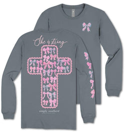 She is Strong - Cross - Bows - Adult Long Sleeve (US, Alpha, XXL, Regular, Regular, Mirage)