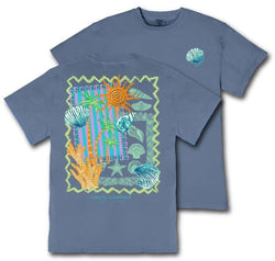 Simply Southern Reef - Beach Days - Palm Trees - Shells - Sun - Adult T-Shirt (US, Alpha, XX-Large, Regular, Regular, Adult, Mineral Wash - Overcast)