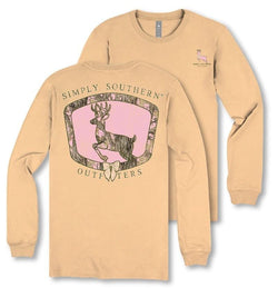 Camo - Deer - Bow - Adult Long Sleeve (US, Alpha, Large, Regular, Regular, Bisque Yellow)