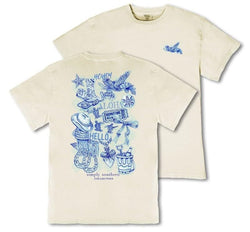 Simply Southern Howdy Icons - Country Life - Youth T-Shirt (US, Alpha, Small, Regular, Youth, Mineral Wash - Bone)