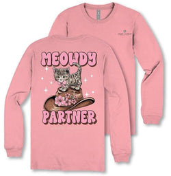Meowdy Partner - Kitten - Cowgirl Hat - Adult Long Sleeve (US, Alpha, Medium, Regular, Regular, Tea Rose)