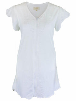 Ivory Zip Terry Coverup Dress L