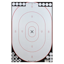 SHOOT-N-C 12" X 18" OVAL WHITE/BLACK SILHOUETTE - 5-PK