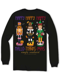 Happy Halloween Thanksgiving Christmas Everything T Shirt S Black