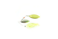 Nichols Pulsator Metal Flake 3/8 White Chart/Nkl-Gld Grn Pulsator Metal Flake Spinnerbait Chartreuse/White Nickel Gold 1pk