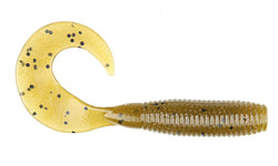 Yamamoto Single Tail Grub 4'' GP/Large Blk Flake 20pk Single Tail Grub Green Pumpkin w/Large Black Flake 20pk