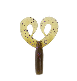 Yamamoto Double Tail Grub 5'' GP/Prp & Copper Flk 20pk Double Tail Grub Green Pumpkin w/Purple & Copper Flake 20pk