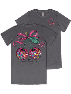 Cherry Disco Ball Design, Coal Gray, Adult T-Shirt (US, Alpha, Large, Regular, Regular, Wshcoal)