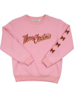 Merry Christmas, Bow, Holiday, Dilara Crew Neck Sweatshirt (US, Alpha, Small, Regular, Regular, Pink)