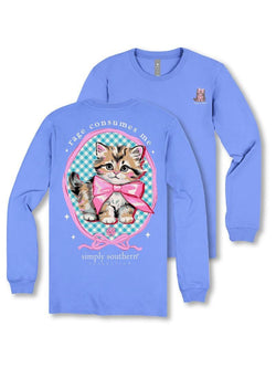 Rage Consumes Me Kitten Design, Bali Blue, Adult Long Sleeve T-Shirt (US, Alpha, Small, Regular, Regular, Bali Blue)