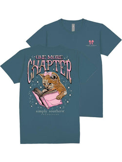 One More Chapter Cat Reading Book Design, Steel Blue, Adult T-Shirt (US, Alpha, X-Large, Regular, Regular, Comet Blue)