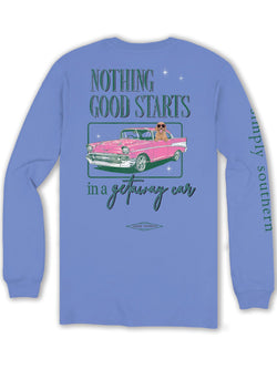 Nothing Good Starts in a Getaway Car - Classic Car - Dog - Adult Long Sleeve Large