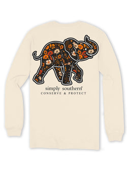 Track Elephant - Floral Conserve & Protect - Adult Long Sleeve X-Large