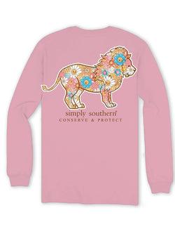Track Lion - Happy Floral - Adult Long Sleeve Large