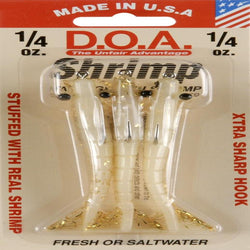 DOA FSH3-3P-309 Shrimp Lure, 3" 1/4 oz, Glow/Gold Rush Belly, 3/Pack