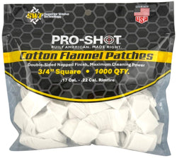ProShot 341000 Cleaning Patches 22 Cal17 Cal Cotton 0.75 1000 Per Bag