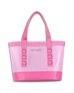 Simply Southern Water Resistant Tough Tote Bag, Perfect for Beach, Pool, Outdoor, Everyday Use (Pink)
