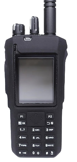 RadioGrips Silicone Carry Case for Motorola R7 Series Black with Keypad