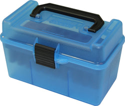 MTM DELUXE AMMO BOX 50 RD HANDLE 223 REM 204 RUGER CLR BLUE