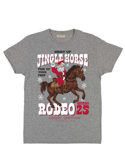 Jingle Horse Rodeo - Santa Claus - Christmas - December 25 - Youth T-Shirt (US, Alpha, Large, Regular, Storm Heather)