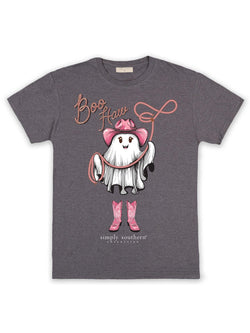 Boo Haw Ghost - Cowgirl - Adult T-Shirt (US, Alpha, Large, Regular, Regular, Iron Heather)