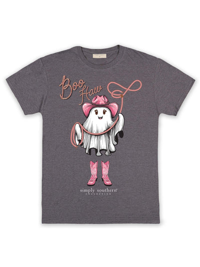 Boo Haw Ghost - Cowgirl - Adult T-Shirt (US, Alpha, Large, Regular, Regular, Iron Heather)
