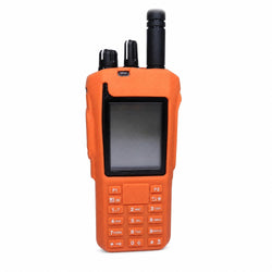 RadioGrips Silicone Carry Case for Motorola R7 Series Orange with Keypad