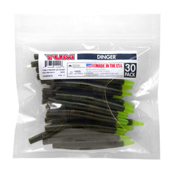 Yum YDG4BK59-30 4" Dinger 30 Count Dingers Green Pumpkin/Chartreuse 4"