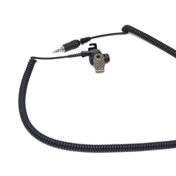 3.5mm threaded connector - Listen only clear acoustic coiled tube with transducer, one medium Fin Ultra Ambi ear tip