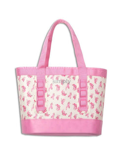 Simply Southern Water Resistant Tough Tote Bag, Perfect for Beach, Pool, Outdoor, Everyday Use (Pink Floral)