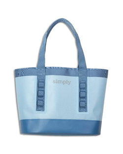 Simply Southern Water Resistant Tough Tote Bag, Perfect for Beach, Pool, Outdoor, Everyday Use (Blue)